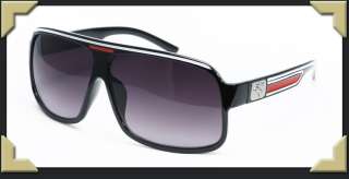 Pair Large Frame Retro Black Sunglasses Shades Summer Looks 2 Tone 