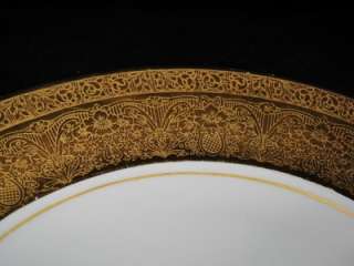 Hutschenreuther Wide Rim Gold Encrusted Dinner Plate  