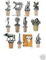 Pewter Wine Bottle Stoppers, Assorted Designs Available  