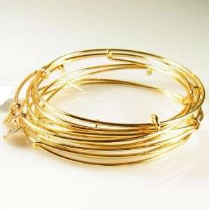  Alex and Ani  Yellow Gold Set of 7 Expandable Wire 