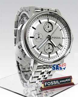 FOSSIL ES2198 BoyFriend chrono silver BEST SELLER watch New  