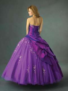 Stock Purple*Lilac Wedding Bride Gown Prom Dress Custom  