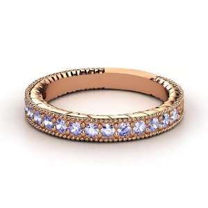  Victoria Band, 14K Rose Gold Ring with Tanzanite Jewelry