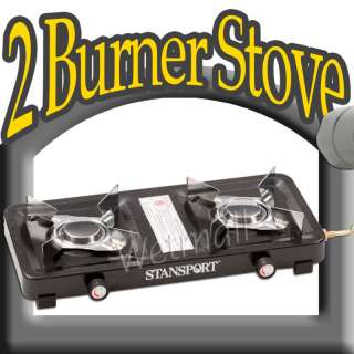 Stansport 2 Burner Regulated Propane Gas Camping Stove  