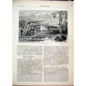    1870 Peabody Train Railway Man Flag Country Scene: Home & Kitchen