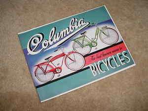 COLUMBIA BICYCLE CATALOG ADVERTISEMENT BOOK NOS  