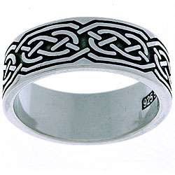 Sterling Silver Celtic Round Knot Ring  Overstock