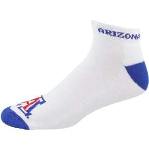 NCAA Arizona Wildcats White Royal Blue Big Logo Ankle Socks  