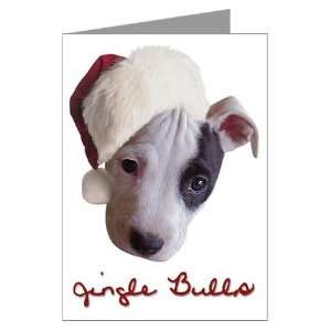  Jingle Bulls Pit bull Greeting Cards Pk of 10 by CafePress 