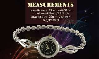   Bracelet Quartz Fashion Design Girl White Crystal Bangle Watch  