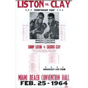 Sonny Liston vs. Cassius Clay 14 X 22 Vintage Style Concert Poster