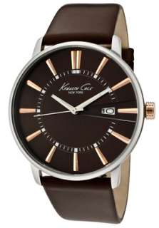 Kenneth Cole Watch KC1819 Mens Brown Dial Dark Brown Leather  
