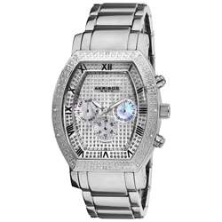   Mens Multifunction Diamond Tonneau Swiss Quartz Watch  Overstock