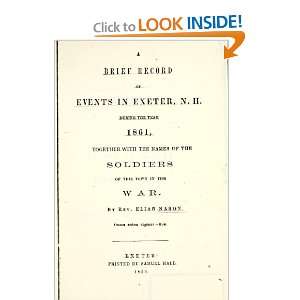  A Brief Record Of Events In Exeter, N.H. During The Year 1861 