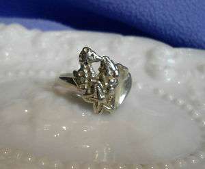 Vintage Sterling Sea Horse, Sea Star, Coral, Sea Shell, Ring Sz 6 3/4 