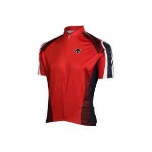 Descente 2008 Mens Chevron Short Sleeve Cycling Jersey   Bright Red 