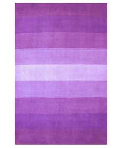 Hand tufted Purple Stripes Wool Rug (5 x 8)  