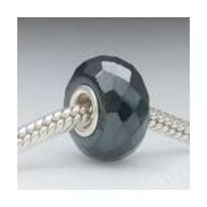  Pandora style zircon stone bead black: Home & Kitchen