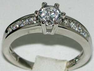 5ct Round AAA Graded CZ Wedding Engagement Ring Set  