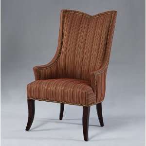Powell Montreal Antique Mahogany Brown Fireside Chair With Striped 