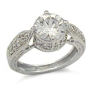 : CZ Engagement Rings   Antique Style Cubic Zirconia Engagement Ring 