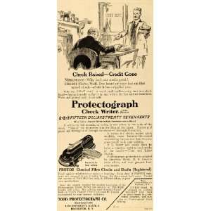  1917 Ad Todd Protectograph Check Writer Credit Merchant 