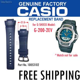 Casio Watch Band G 200, G 200 2, G 200 2E in Navy Blue  