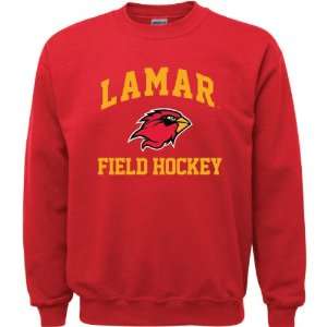  Lamar Cardinals Red Youth Field Hockey Arch Crewneck 