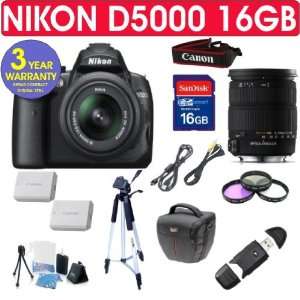  Nikon D5000 + Sigma 18 200mm OS Lens + 16 GB Memory 