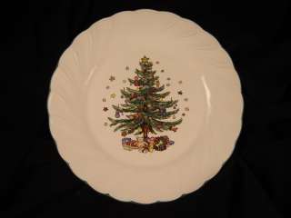Christmas Tree Plate Nikko Decorative Serving 10 White Stars 