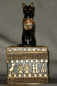 EGYPTIAN BLACK CAT BAST BASTET TRINKET JEWELRY BOX  