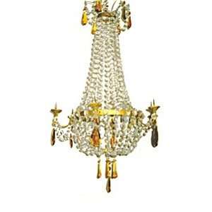   Antique Classical Crystal Chandelier Candle Burning
