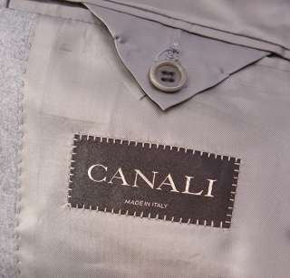 1895 CANALI Heather Gray Superfine Brushed Flannel Side Vent Wool Suit 