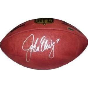 John Elway Autographed/Hand Signed Official NFL New Duke Football  Tri 
