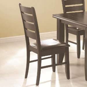  Set of 2 Dining Chairs with Slat Back in Cappuccino Finish 