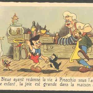 DANCING PINOCCHIO,BLUE FAIRY,JIMMINY CRICKET,GIPPETO,FRENCH DISNEY,OLD 