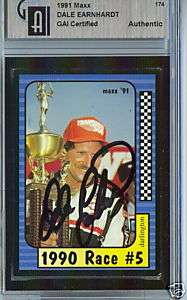 Dale Earnhardt autographed 1991 MAXX #174 DARLINGTN WIN  