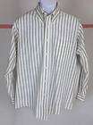   32/33 Dress Shirt DAVID TAYLOR LS Button Up Collar Stripes White