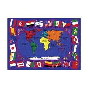  Flags of the World Classroom Rug   54 x 78 Rectangle 