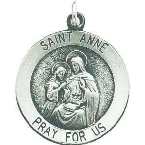  Sterling Silver Saint Anne Medal: Jewelry