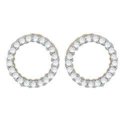   tone Gold 1/6ct TDW Diamond Circle Earrings (J K, I3)  Overstock