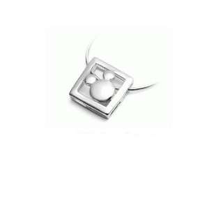  Disney Mickey Mouse Square Pendant 925 Sterling Silver 