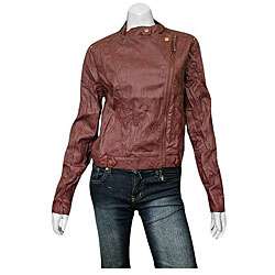 Yag Couture Juniors Wine Faux Leather Jacket  