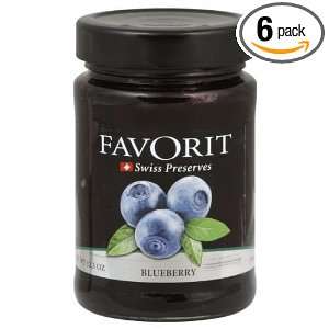 Favorit Preserves, Blueberry, 12.30 Ounce (Pack of 6)  