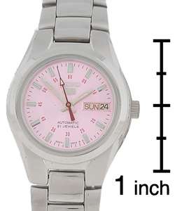   Pink Dial Stainless Steel Automatic Sport Watch  