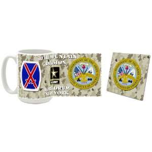 US Army 10th Mountain Division Coffee Mug/Coaster:  Kitchen 