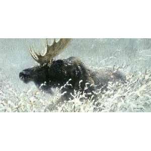  Robert Bateman   Winter Run Bull Moose