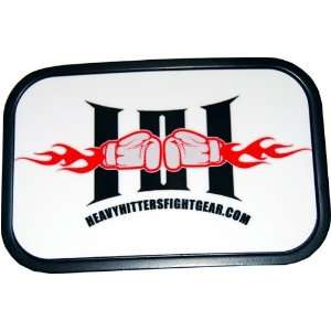    Heavy Hitters Metal White Logo Belt Buckle: Sports & Outdoors