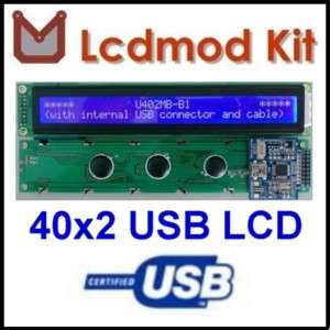 USB 40x2 White Characters LCD Module HD44780 U402MB B1  