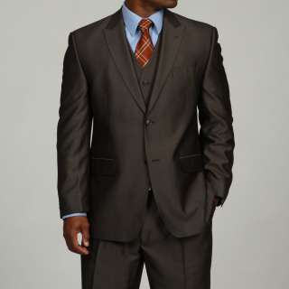 Sean John Mens Brown 3 piece Vested Suit  Overstock
